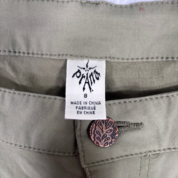 PrAna Pants 8 Green Nylon Stretch Low Rise Hiking Climbing Utility GORP Olive - Picture 4 of 13